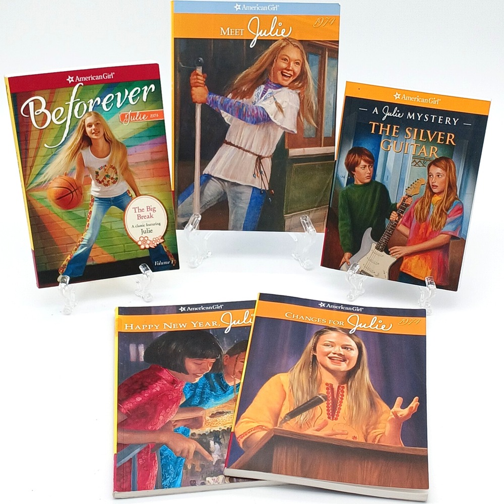 American Girl Julie 1974 Book Lot - 5 Paperbacks, Meet Julie, Mystery, Beforever